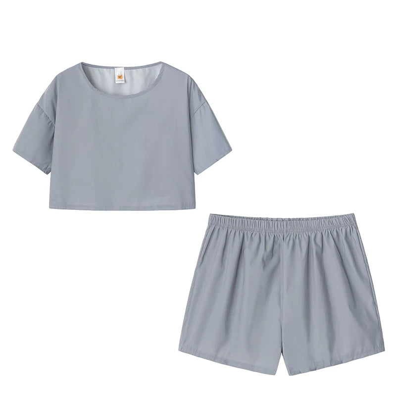 Reflective Solid Casual Short Shirt - GlowStreet