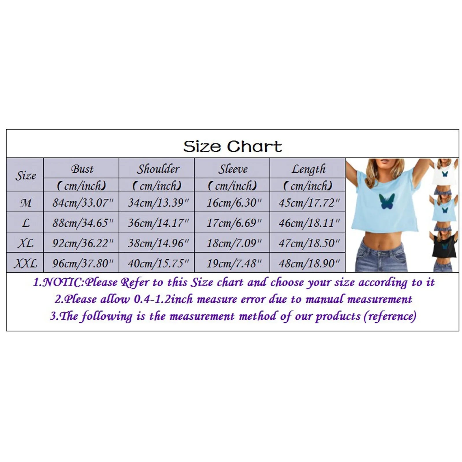 Crop Top Reflective Butterfly - GlowStreet