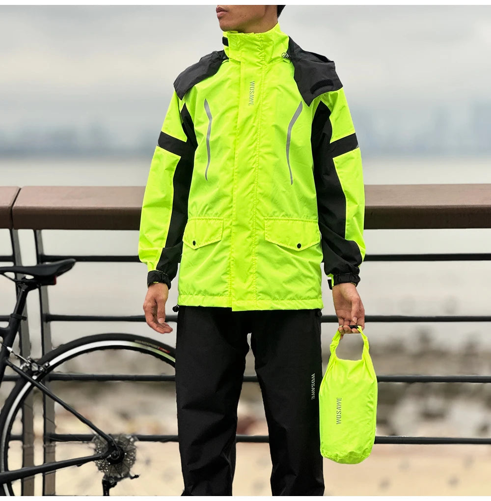 Reflective Raincoat Hooded Jackets - GlowStreet