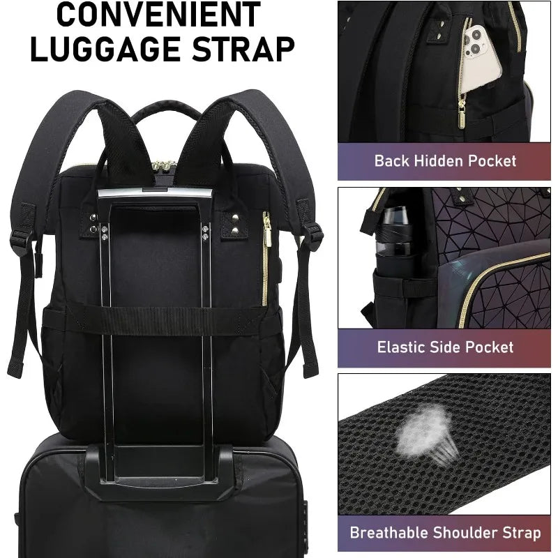Geometric Luminous Laptop Backpack - GlowStreet