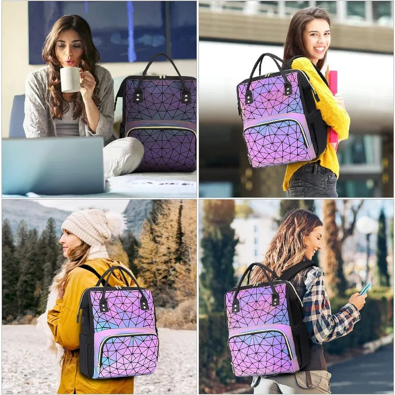 Geometric Luminous Laptop Backpack - GlowStreet