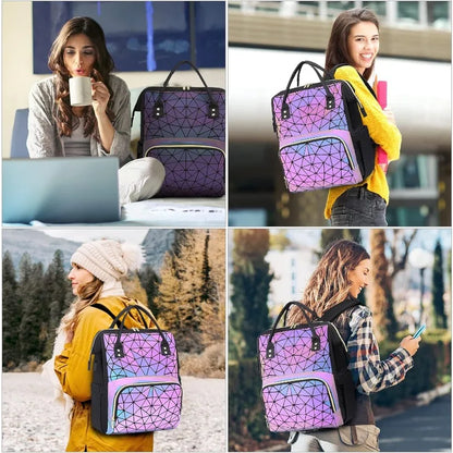 Geometric Luminous Laptop Backpack - GlowStreet