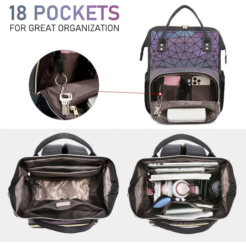 Geometric Luminous Laptop Backpack - GlowStreet