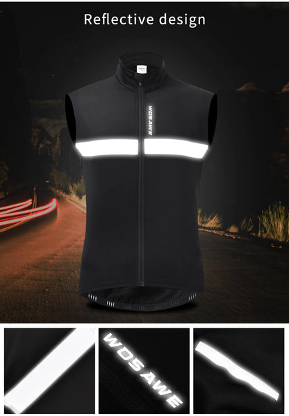 Men's Fleece Reflective Sleeveless Jacket - GlowStreet