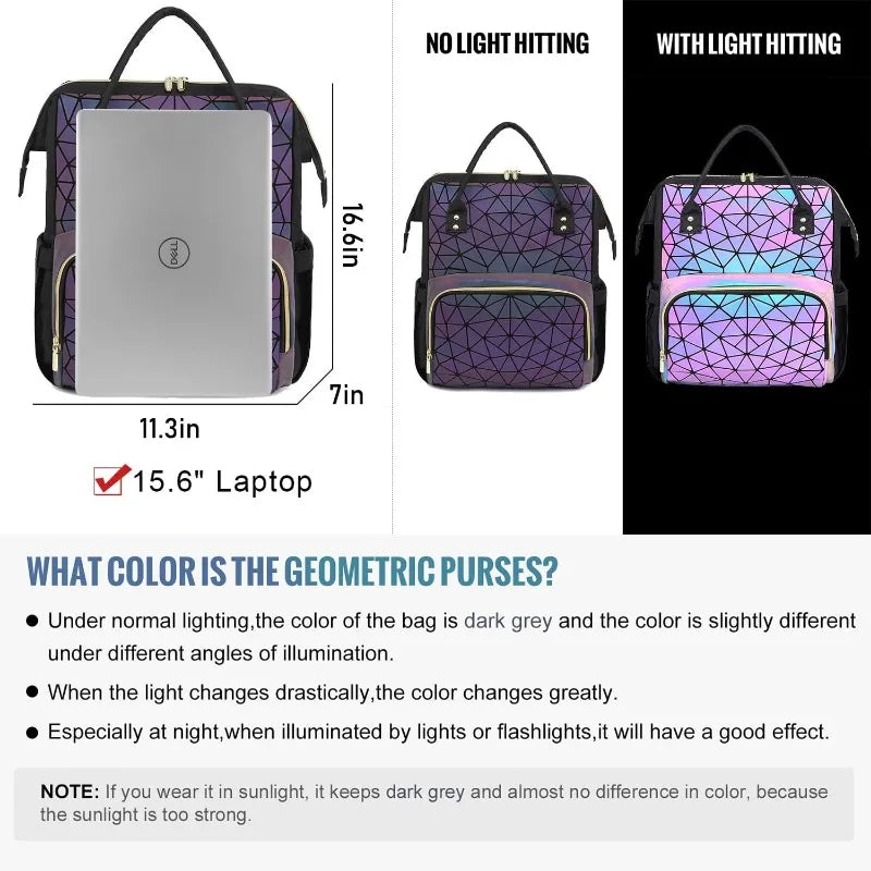 Geometric Luminous Laptop Backpack - GlowStreet