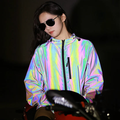 Windbreaker Water Resistant Reflective Jacket - GlowStreet
