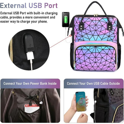 Geometric Luminous Laptop Backpack - GlowStreet